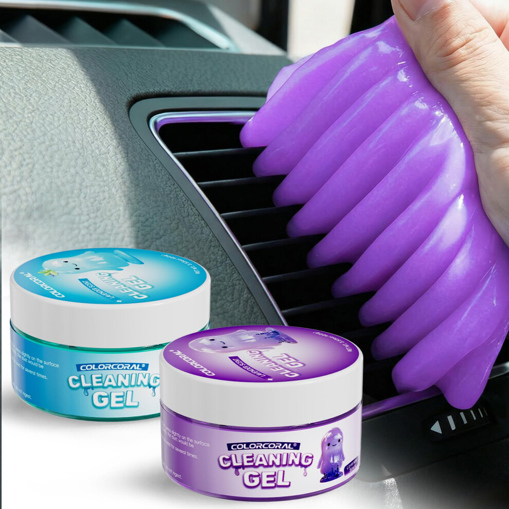 Colorcoral Car Cleaning Gel 2 Pack, Reusable Car Cleaning Putty For Car Interior & Air Vents, Dust Cleaning Gel For Keyboard & Electronics, Lavender 5051224139095