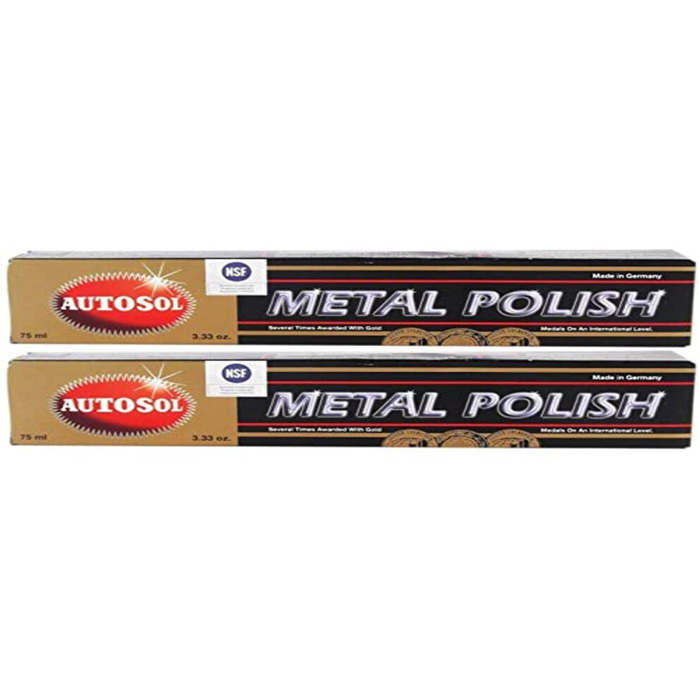 2 X Autosol Metal Polish Chrome Shine, Chrome Polish 75 Ml 5051224143276