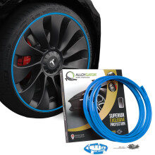 AlloyGator Sky Blue Alloy Wheel Protectors to Avoid Kerb Scratches & Scuffs ? Fits Up to 24" x 4 Wheels | Fits All Cars | Adhesive Free Car Exterior