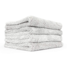 The Rag Company - Eagle Edgeless 500 - Professional Korean 70/30 Blend Super Plush Microfiber Detailing Towels, 500GSM, 16in x 16in, Ice Grey (4-Pack)