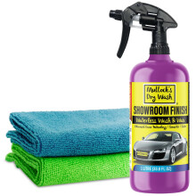 Mullock's Dry Wash & Wax Spray - Waterless Car Wash Cleaner with Carnauba Nano Wax Technology for a Showroom Finish - Eco-Friendly $ Easy to Use (With