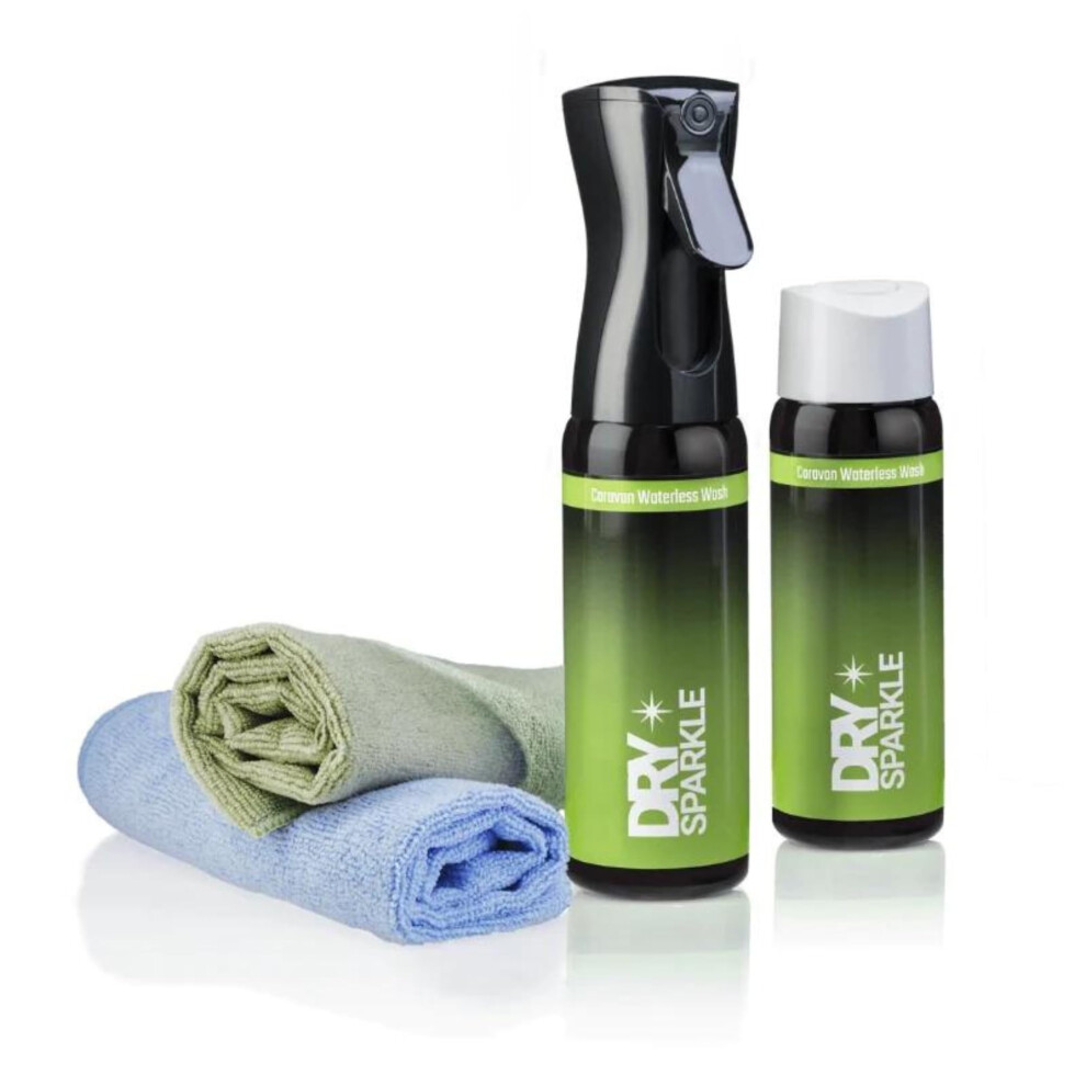 Drysparkle Waterless Caravan Cleaner Kit, Eco-Friendly Exterior Cleaner Spray, 100% Biodegradable, Wash, Polish, And Protect - Refiller With 5051226246333