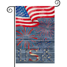 Drapeau de jardin patriotique américain double face 12,5 x 18 pouces