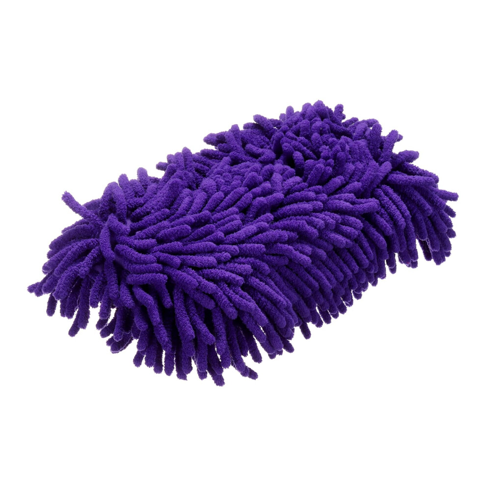 Sourcing Map Car Wash Sponge 9.1" X 4.7" Chenille Microfiber Mitt Scratch-Free Absorbent Scour Scrubber Cleaning Sponge For Washing Detailing On Cars,