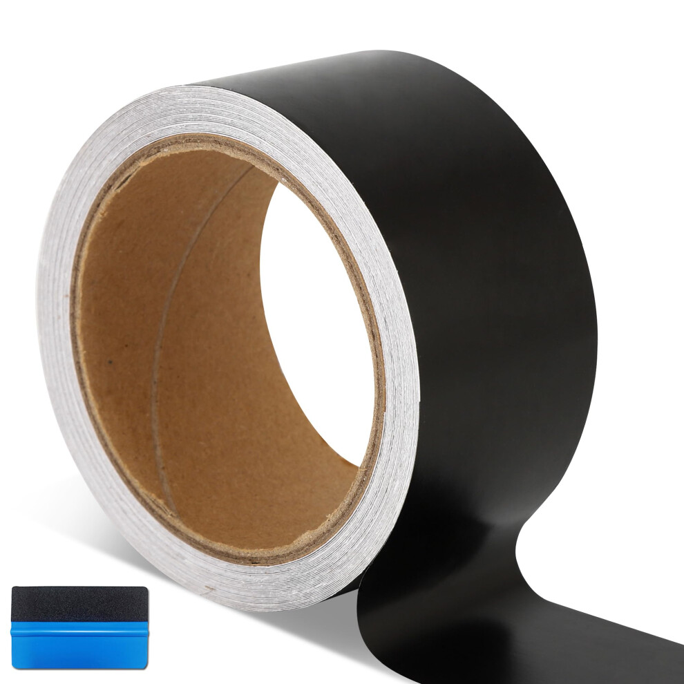 Newl Satin Vinyl Wrap Trim Decal Self Adhesive Diy Tape For Out Chrome Delete Window Trim Car Door Trim Door Sill (5Cm X 900Cm) Black 5051224130177