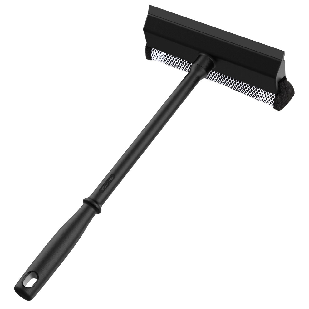 Mr.siga Professional Squeegee For Car Windshield Washing, Shower Door Squeegee With Handle, 2 In 1 Window Cleaning Window Washing Sponge, Black 5051226233982