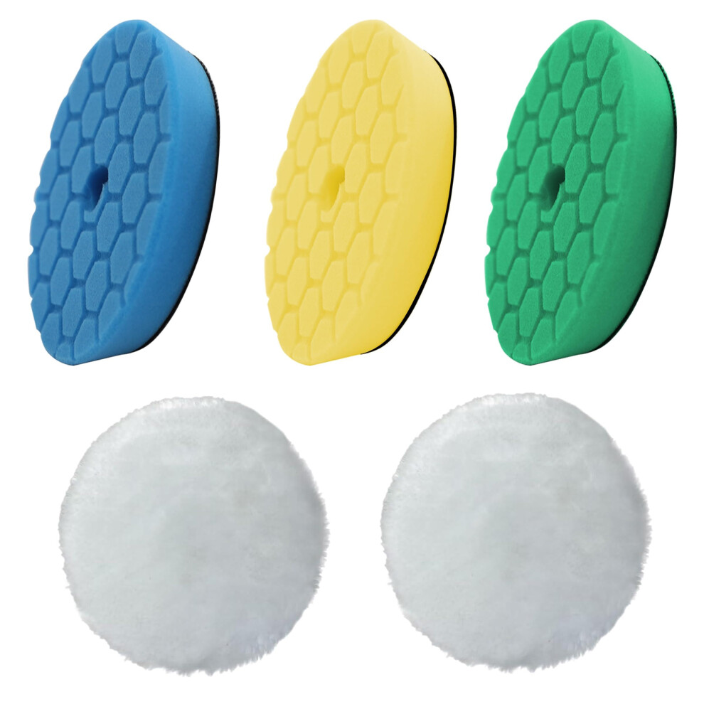 5Pcs 5Inch(125Mm) Polishing Pads, Replacement Pad For Orbital Polisher, Buffing Sponge Pads Kit For Car Buffer Polisher, Polishing And Waxing 5051224133093