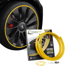 AlloyGator Yellow Alloy Wheel Protectors to Avoid Kerb Scratches & Scuffs ? Fits Up to 24" x 4 Wheels | Fits All Cars | Adhesive Free Car Exterior