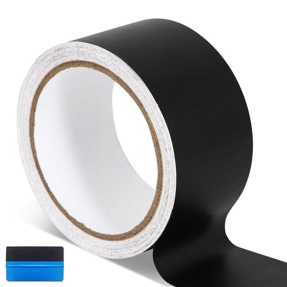 Newl Frosted Vinyl Wrap Trim Decal Self Adhesive Diy Tape For Out Chrome Delete Window Trim Car Door Trim Door Sill (5Cm X 900Cm) Black 5051226248009