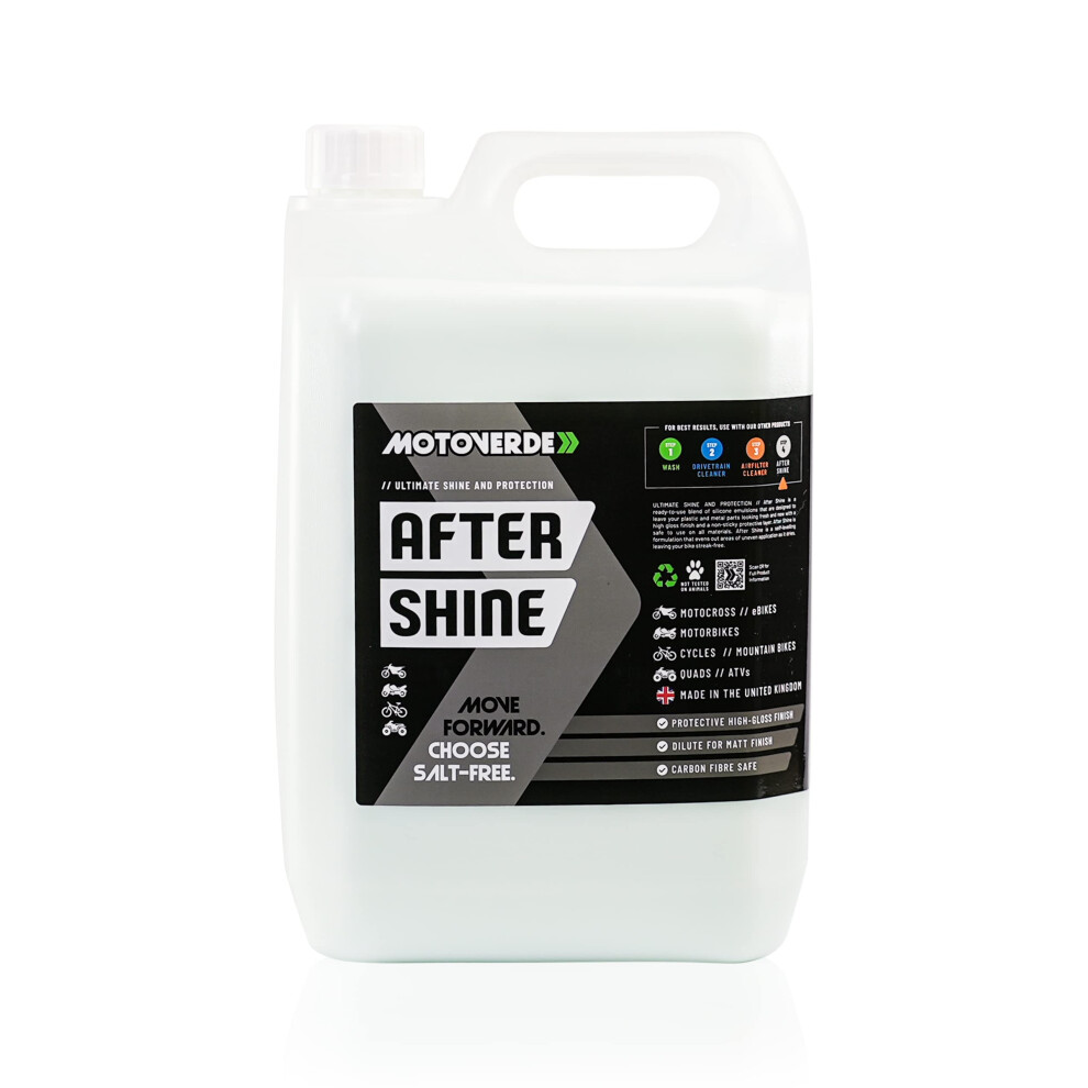 Motoverde 5L After Shine Silicone Spray - Bike Shine And Protection - Advanced Non Greasy Bike Polish And Protect - Motorcycle, Motocross, Mtb, Cycle, 5051226239397