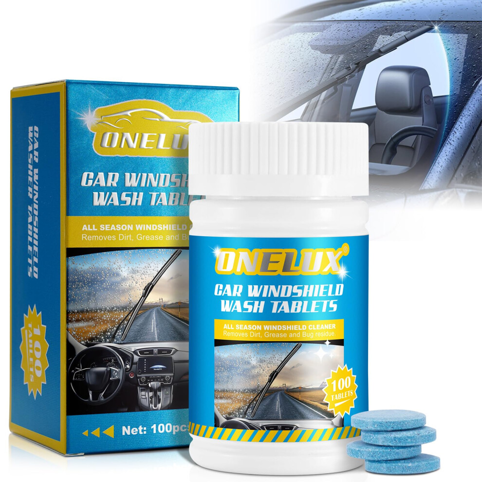 Car Screenwash Tablets 100Pcs Car Windshield Washer Tablets Effervescent Wiper Fluid Solid Concentrated Screenwash Washer Fluid Car Window Cleaning 5051224142972