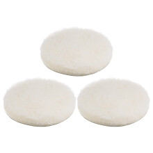 sourcing map 3pcs Wool Buffing Pads, 7 inch Polishing Pad Car Auto Buffing Pads Wool Polishing Buffing Pad Hook and Loop for Car Polishing, Buffing