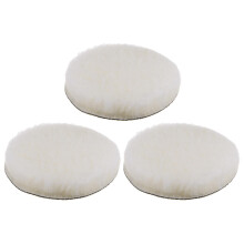 sourcing map 3pcs Wool Buffing Pads, 5 inch Polishing Pad Car Auto Buffing Pads Wool Polishing Buffing Pad Hook and Loop for Car Polishing, Buffing