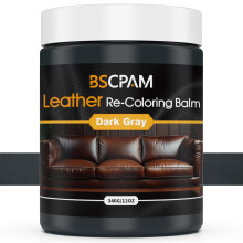 Dark Gray Leather Recoloring Balm,12oz Leather Sofa Scratch/Stain Remover,Leather Repair kit for Vinyl Furniture and Car Interior,Leather Dye Paint