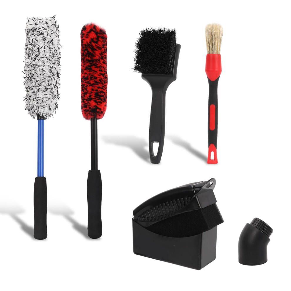 6 Pcs Gachiwar Car Wheel Cleaning Brush Kit, Tyre Detailing Cleaner, Caravan Alloy Wheel Brush, Van Wheel Washing Cleaning Brushes Car Tyre Care 5051224142057