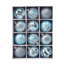 Blue Shatterproof Christmas Ball Ornaments 2.4 inch 12 Pack