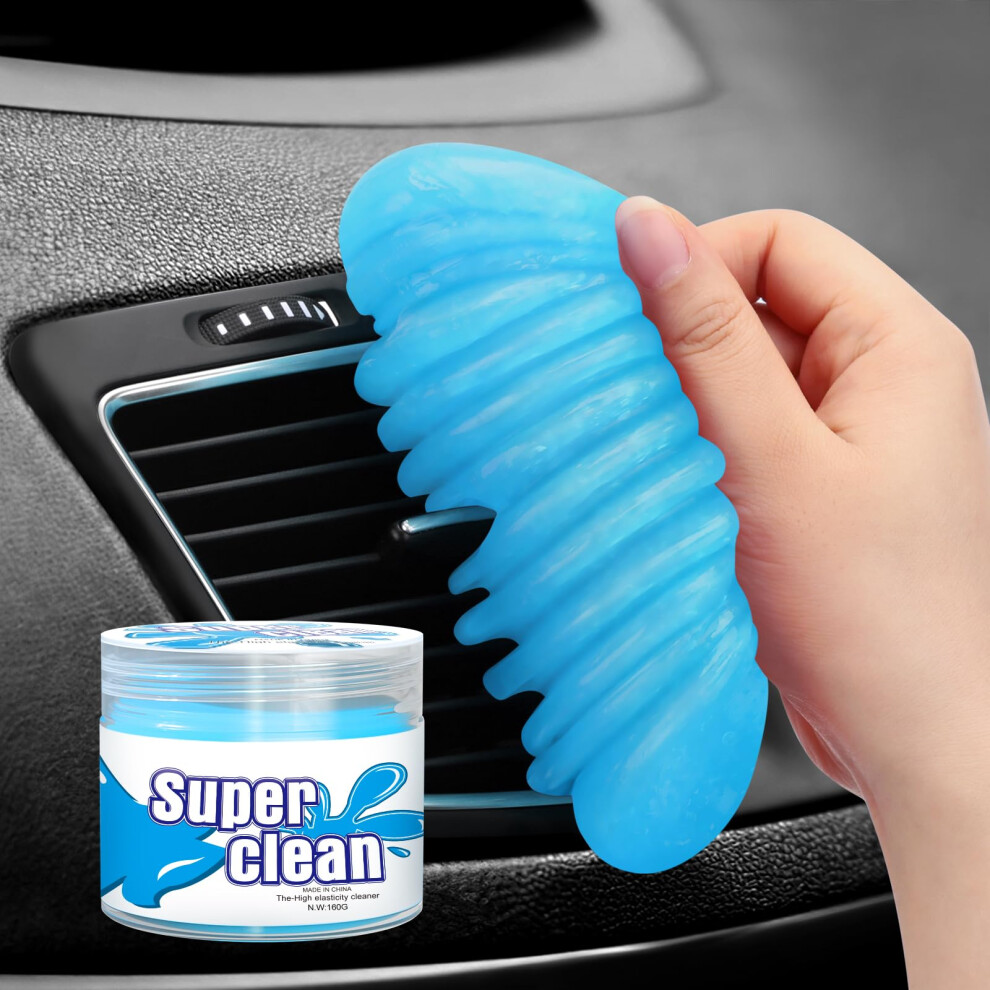 Tesabmi Car Cleaning Gel Reusable Car Interior Cleaner For Air Vents, Dashboard & Console, Dust Cleaning Gel For Cars And Keyboards ( Blue) Light/Blue 5051224142583