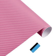 NewL 3D Carbon Fiber Vinyl Wrap Roll with Air Release Bubble Free Adhesive Film Contain Installation Tools (Pink, 30cm x 150cm)