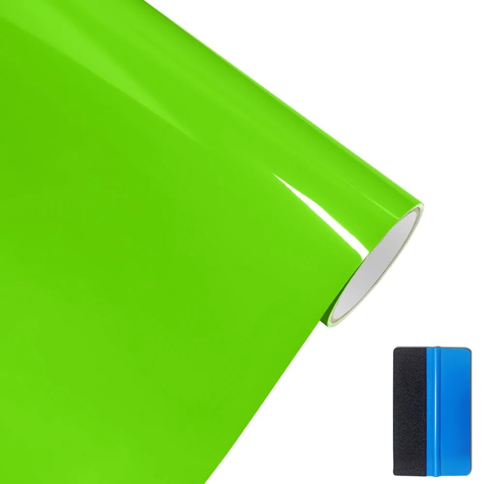 Newl High Gloss Vinyl Film Wrap Sticker Decal Diy Self Adhesive Air Release Bubble Outdoor Rated For Automotive Use (30Cm X 300Cm) Green 5051224151561