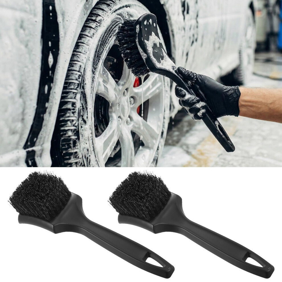 2 Pcscar Wheel Cleaning Brush, 20.5Cm Car Wheel Brushes For Cleaning Tires, Car Detailing Brushes, Multifunction Alloy Wheel Brush For Tires, Rims, 5051224133826