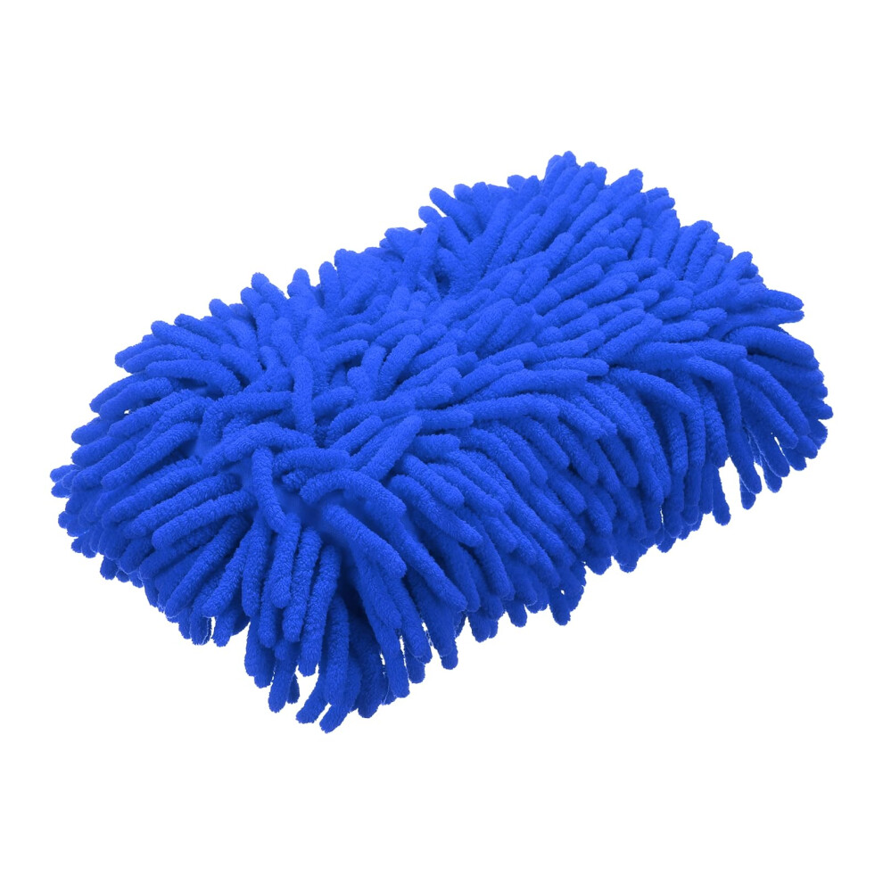 Sourcing Map Car Wash Sponge 9.1" X 4.7" Chenille Microfiber Mitt Scratch-Free Absorbent Scour Scrubber Cleaning Sponge For Washing Detailing On Cars,