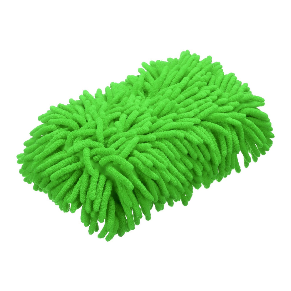 Sourcing Map Car Wash Sponge 9.1" X 4.7" Chenille Microfiber Mitt Scratch-Free Absorbent Scour Scrubber Cleaning Sponge For Washing Detailing On Cars,