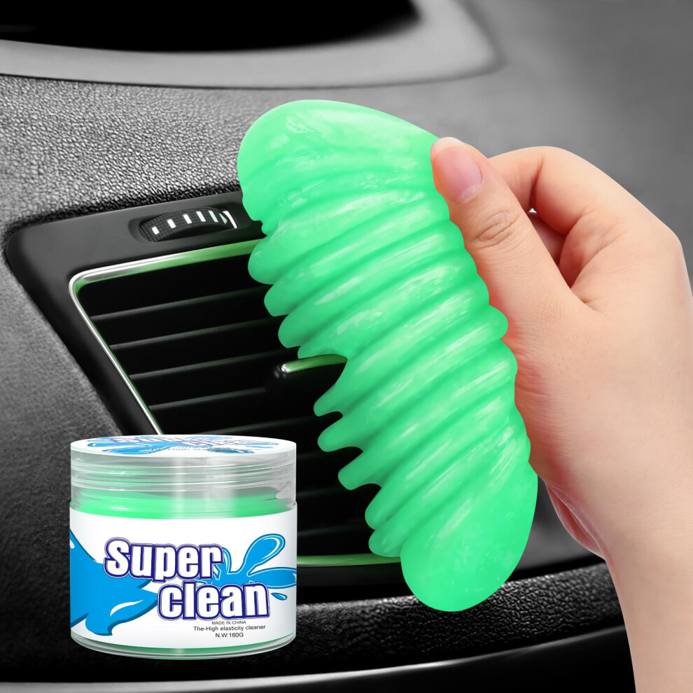 Tesabmi Car Cleaning Gel Reusable Car Interior Cleaner For Air Vents, Dashboard & Console, Dust Cleaning Gel For Cars And Keyboards (Green) Green 5051226244001