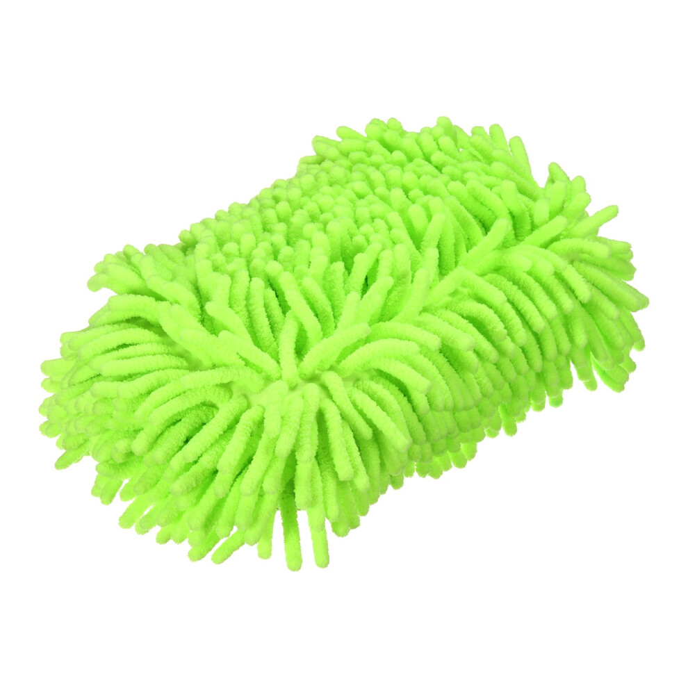 Sourcing Map Car Wash Sponge 9.1" X 4.7" Chenille Microfiber Mitt Scratch-Free Absorbent Scour Scrubber Cleaning Sponge For Washing Detailing On Cars,