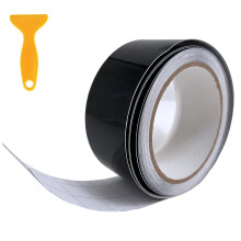 BangShou Gloss Carbon Fiber Vinyl Wrap Tape with Scraper, 5x900CM Self-adhesive Bubble-free Carbon Fibre Sticker Roll, Waterproof Vinyl Wrapping Tape