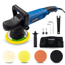 Hyundai 900w Dual Action Polisher Kit - Electric Car Polisher Machine with Variable Speed Control, Corded Buffing Machine for Cars, Vans, Caravans, 4