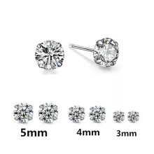 Cluaise Ciúbach Zirconia, 925 Airgead Steirling, 3 Phéire, 5mm