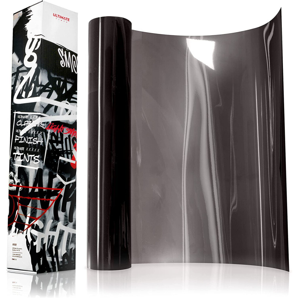 Vvivid+ Ultimate Head Tail Tint Vinyl Wrap (12" X 7Ft, Smoke) Light 5051224134045