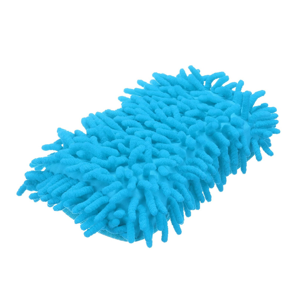 Sourcing Map Car Wash Sponge 8.7" X 4.3" Chenille Microfiber Mitt Scratch-Free Absorbent Scour Scrubber Cleaning Sponge For Washing Detailing On Cars,
