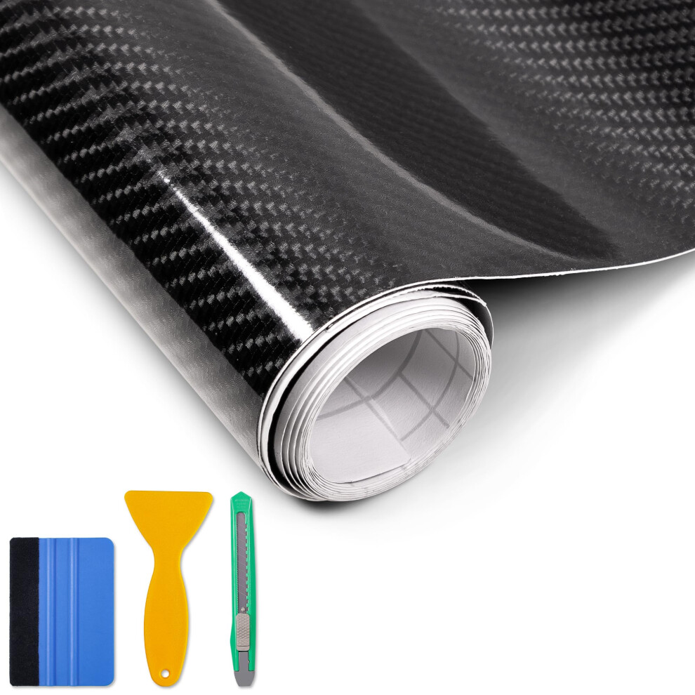 6D Carbon Fiber Vinyl Wrap, Foneso Self Adhesive Film, High Glossy Car Vinyl Roll, Adapted To The Appearance And The Interior Of Motorcycles, 5051226212703