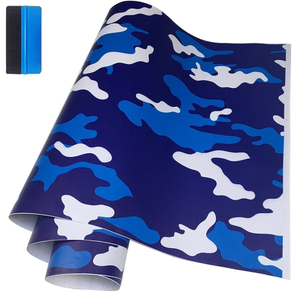 Newl Camo Vinyl Film Camouflage Car Wrap Film For Car Styling Bike Computer Laptop Scooter Motorcycle (, 30Cm X 150Cm) Blue 5051226241963