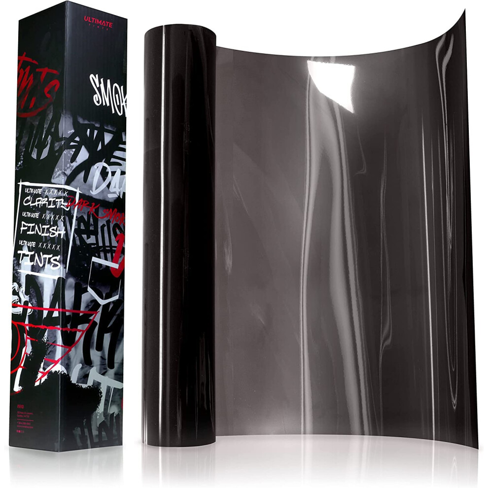 Vvivid + Ultimate Headlight Tint Vinyl Wrap (12" X 7Ft, Smoke) Dark 5051224139675