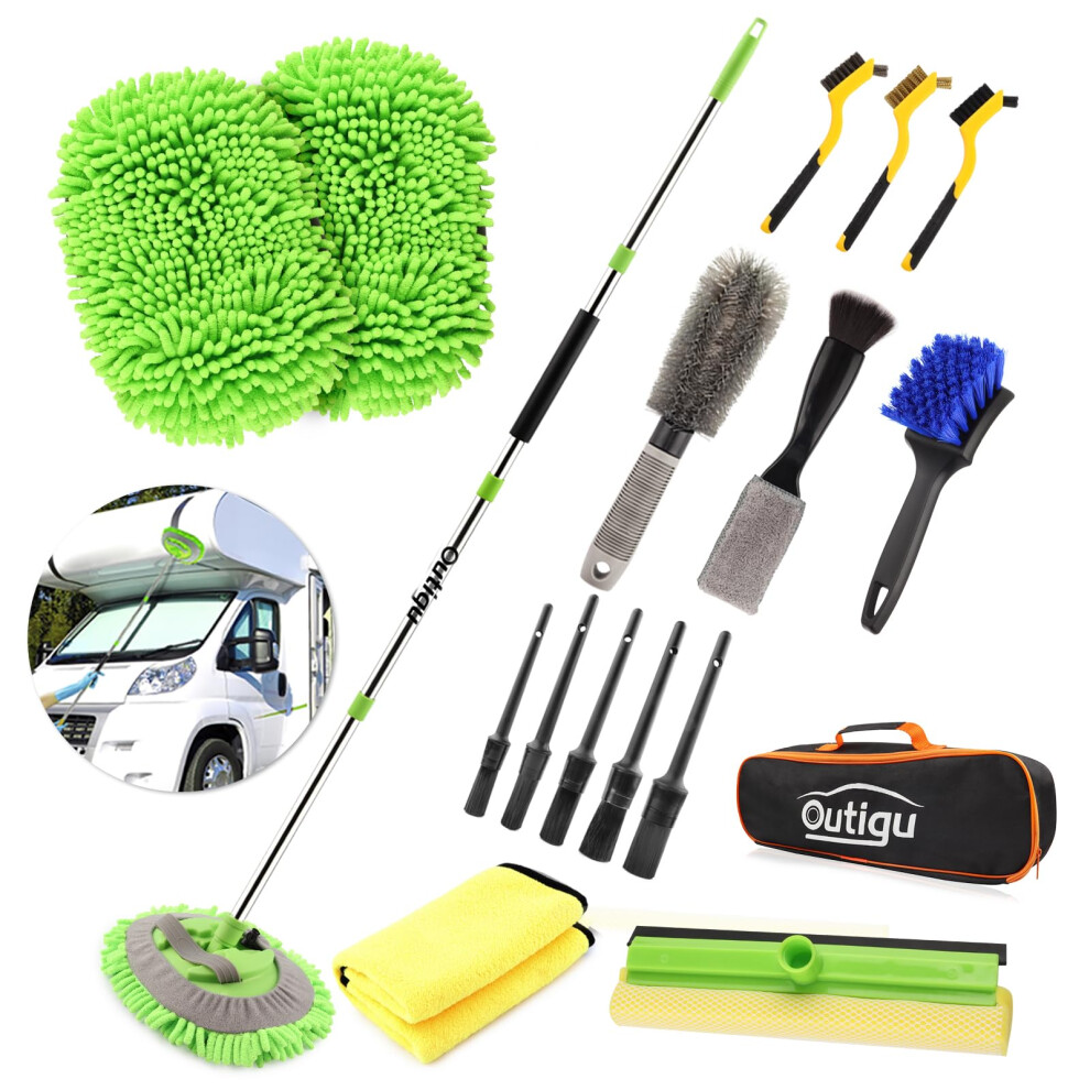 Car Cleaning Kit, 62 Inch Car Wash Mop Mitt With Long Handle, Car Washing Brush Cleaning Kit Windshield Window Squeegee, Car Wheel Brush, Car 5051224135707