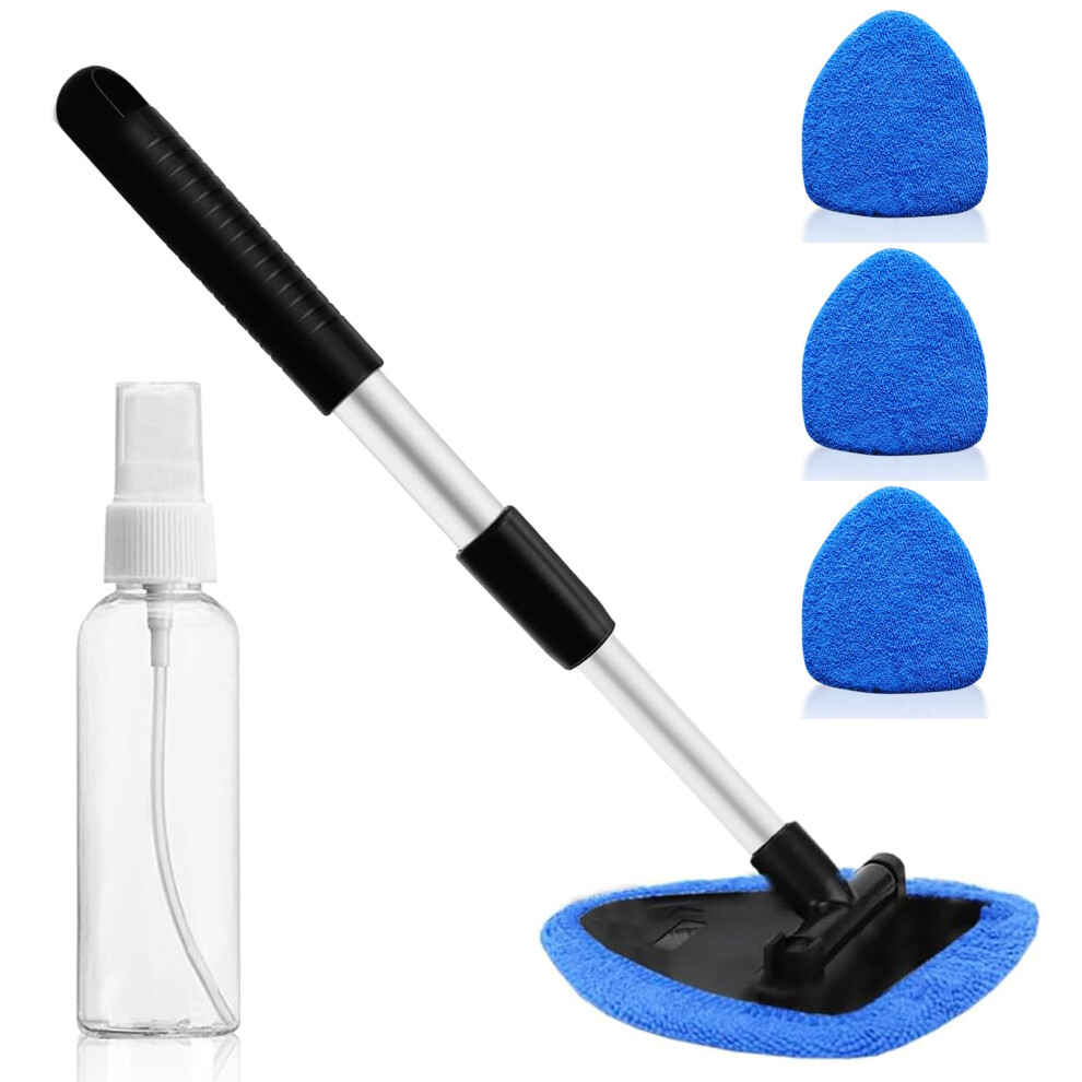Jnbgtu Car Window Cleaner Kit, Multifunctional Expandable Windscreen Cleaner With 180? Swivel Head, 3 Microfiber Pads, Spray Bottle, Ideal For All 5051224138883