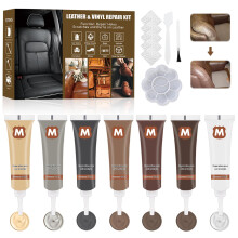 Leather Repair Kit, 7 Colors Leather Filler, leather Repair Kit for Couches, Furniture, Car Seats, Sofa, Jacket, Vinyl Restore Fix Scratches Cuts Rips
