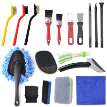 Exterior and Interior Car Cleaning Tools, 18Pcs Car Brush Tool Set, Car Cleaning Kit, Multi-function Car Washing Kit, Wet & Dry Car Care Detailing