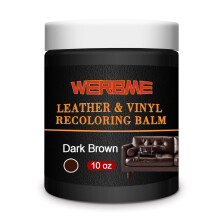 WERBME Leather Recoloring Balm & Color Restorer - 10OZ Multipurpose Dye & Paint for Faded Leather Couches, Car Seats, Shoes | Fix Scratches on