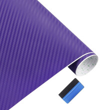 NewL 3D Carbon Fiber Vinyl Wrap Roll with Air Release Bubble Free Adhesive Film Contain Installation Tools (Purple, 60cm x 150cm)
