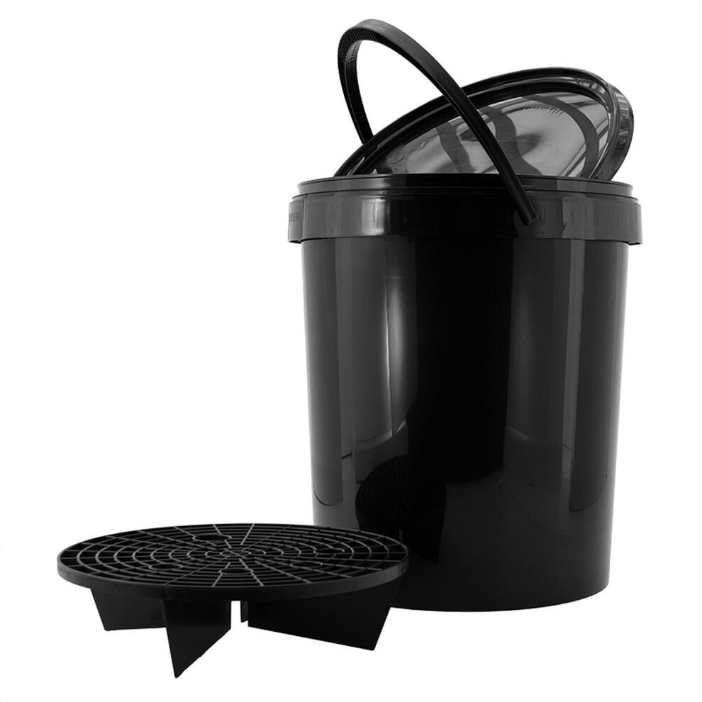 Autostyle Car Wash Bucket 15L + Cover + Grit Guard Black 5051124154471
