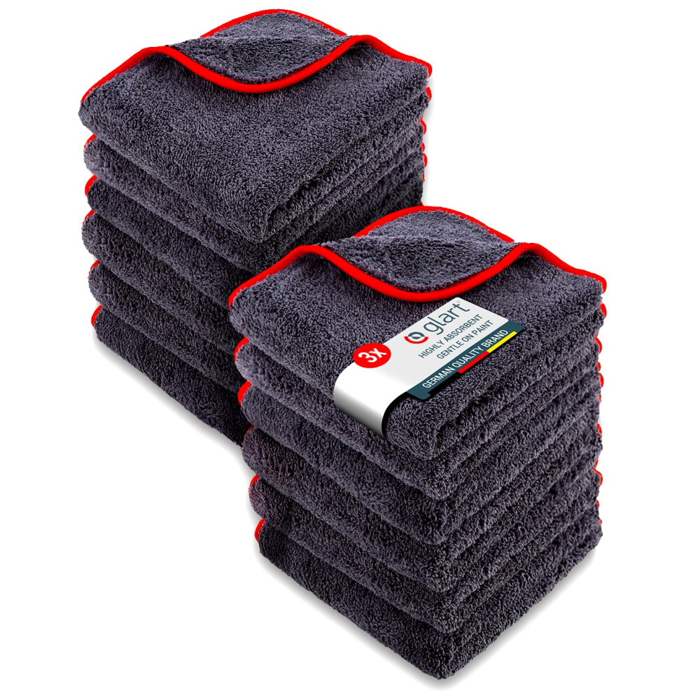 Glart Polishing Cloth Car Drying Cloth Set Of 12 - Premium Microfiber Cloths Car Extra Absorbent & Ultra Soft - 40X40cm 5051224153985