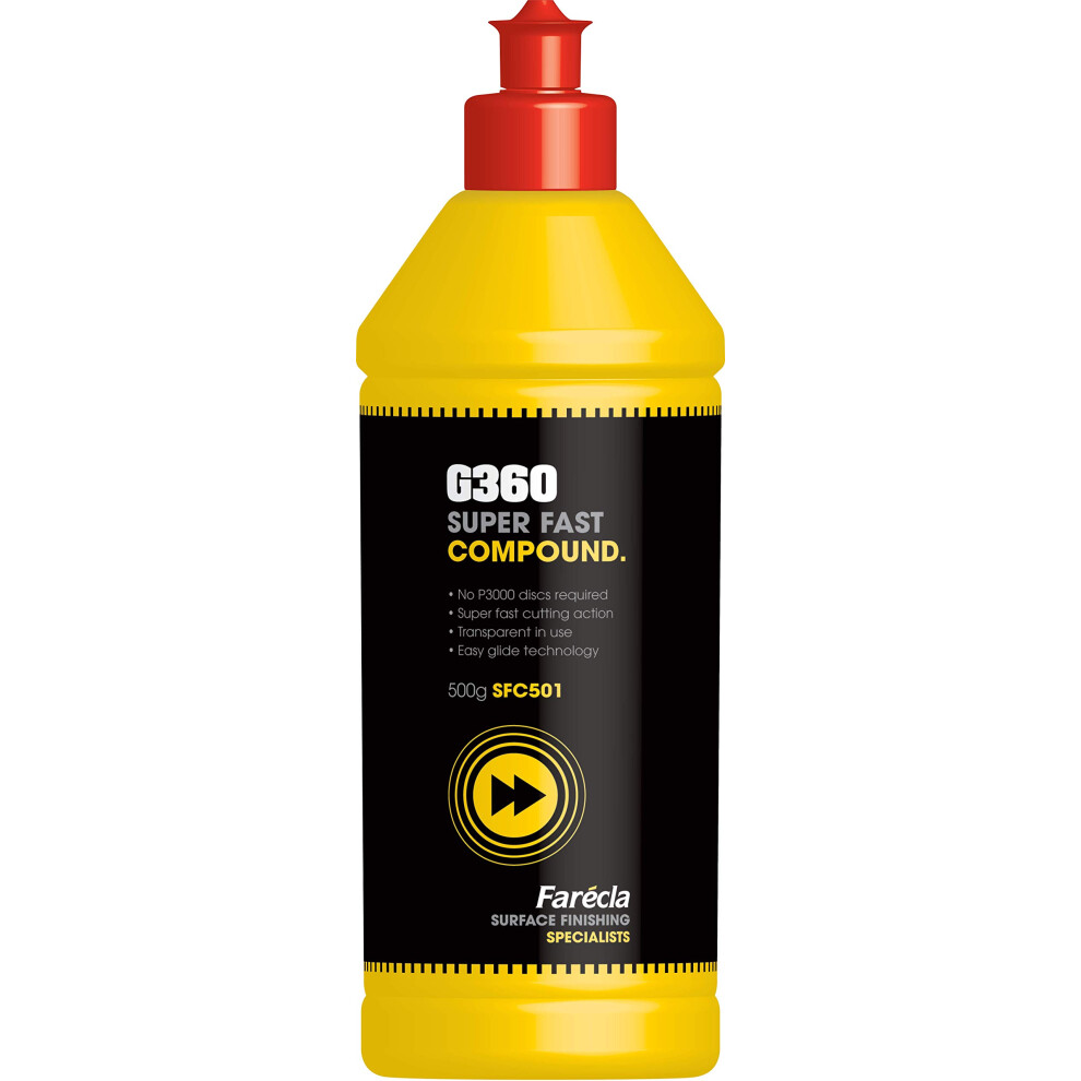 Far?Cla G360 Super Fast Compound 500G (Sfc501) ? Heavy Cut Liquid Compound For Cars, Removes P1500 Scratches, No P3000 Needed, Fast Cutting Action, 5051224152568