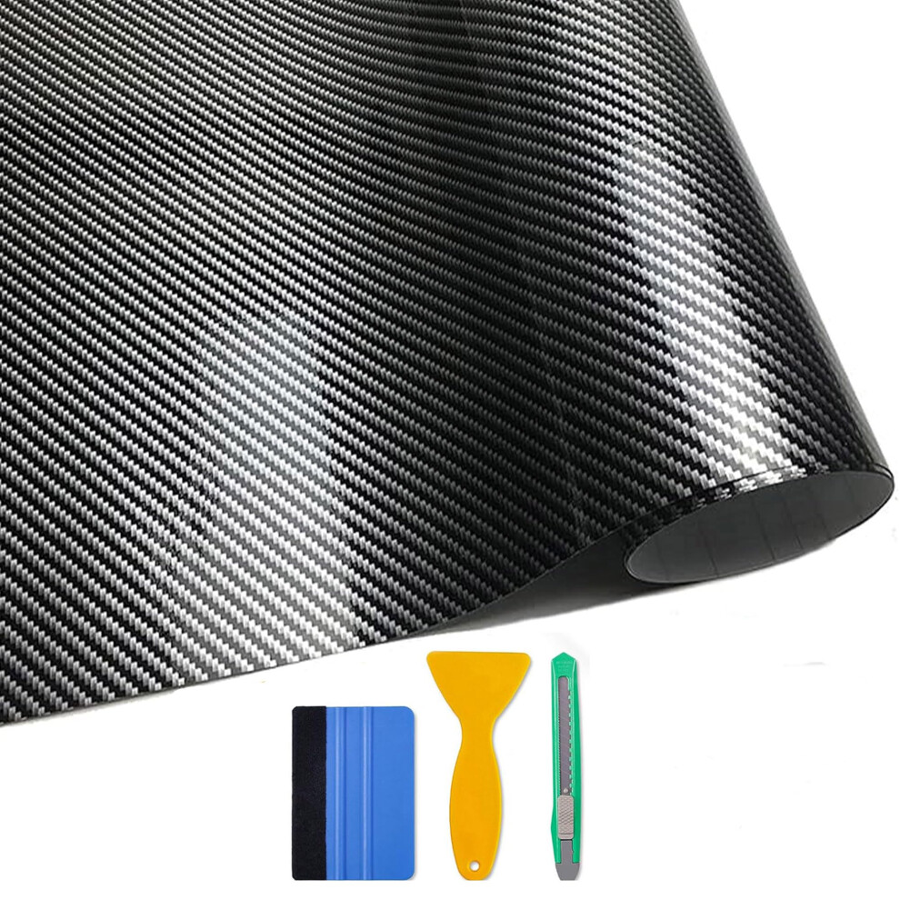 Arespark 6D Carbon Fiber Vinyl Self Adhesive Film, Waterproof Wrap Roll Without Bubble, Adapted To The Appearance And The Interior Of Motorcycles, 5051226214745