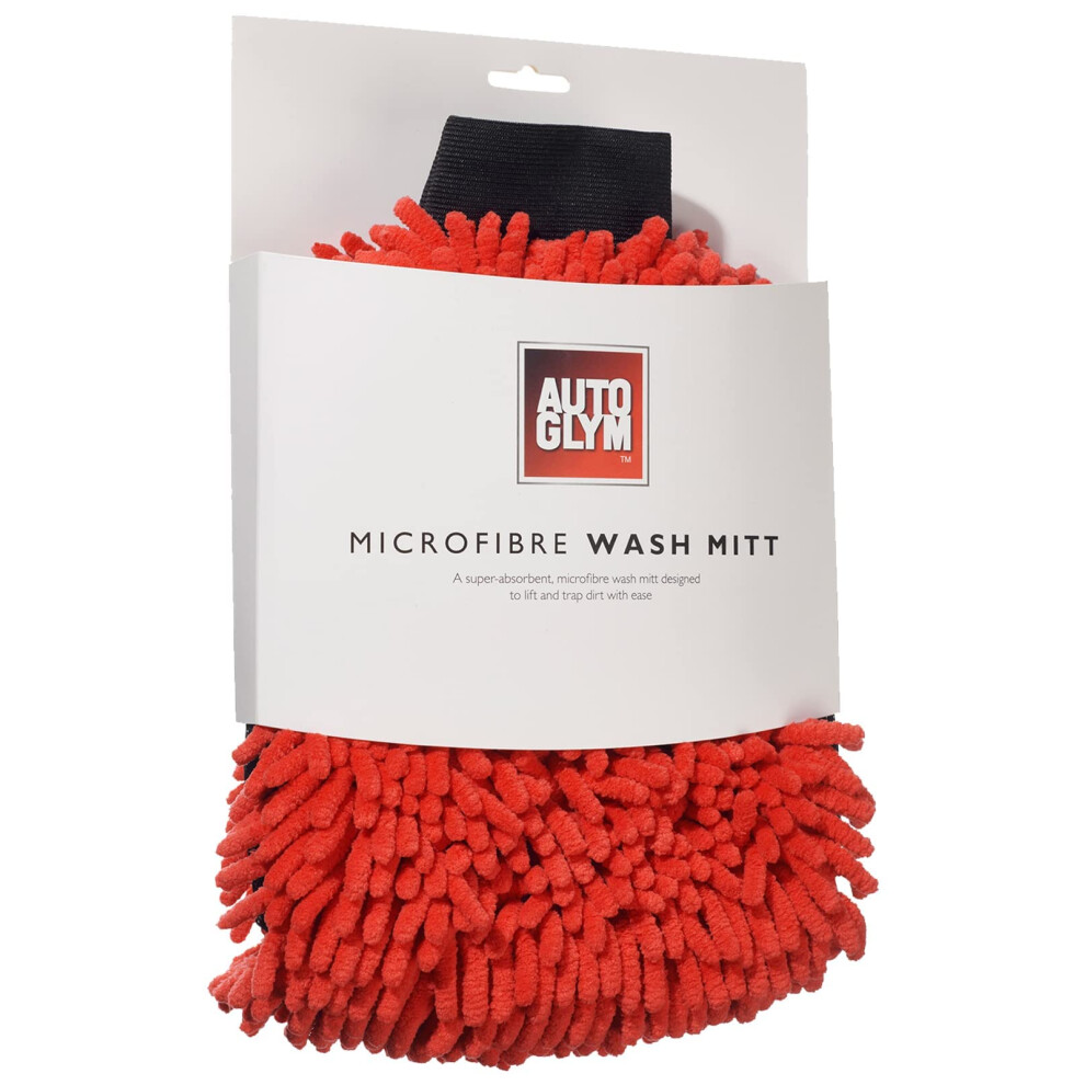 Autoglym Microfibre Noodle Wash Mitt - Mircrofibre Cleaning Mitt Specially Designed For A Quick, Streak-Free Finish On Car Paintwork And Glass