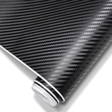 Spurtar Carbon Fibre Vinyl Wrap for Cars, 30.5 X 152 cm Bubble-Free Waterproof Black Vinyl Wrap Roll Sticker, 3D Self-Adhesive Protective Car Film for
