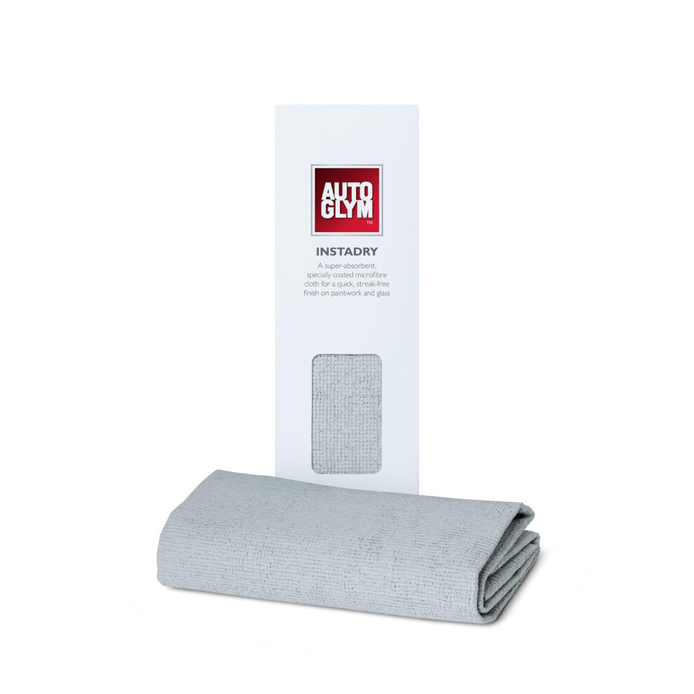 Autoglym Instadry Microfibre Towel Specially Coated For A Quick, Streak-Free Finish On Car Exterior Paintwork And Glass, 44X50 Cm Grey