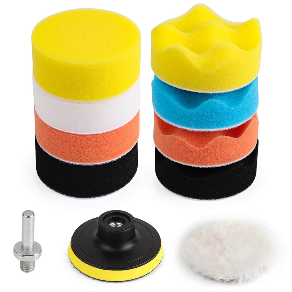 Kshineni 3Inch Drill Polishing Pads 11Pcs Car Polishers And Buffers Buffing Kits Sponge Drill Attactment For Auto Polisher,Sanding,Waxing 5051224156788